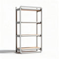 Open narrow rek van metaal en hout 80 x 40 x 150cm voor interieurgebruik