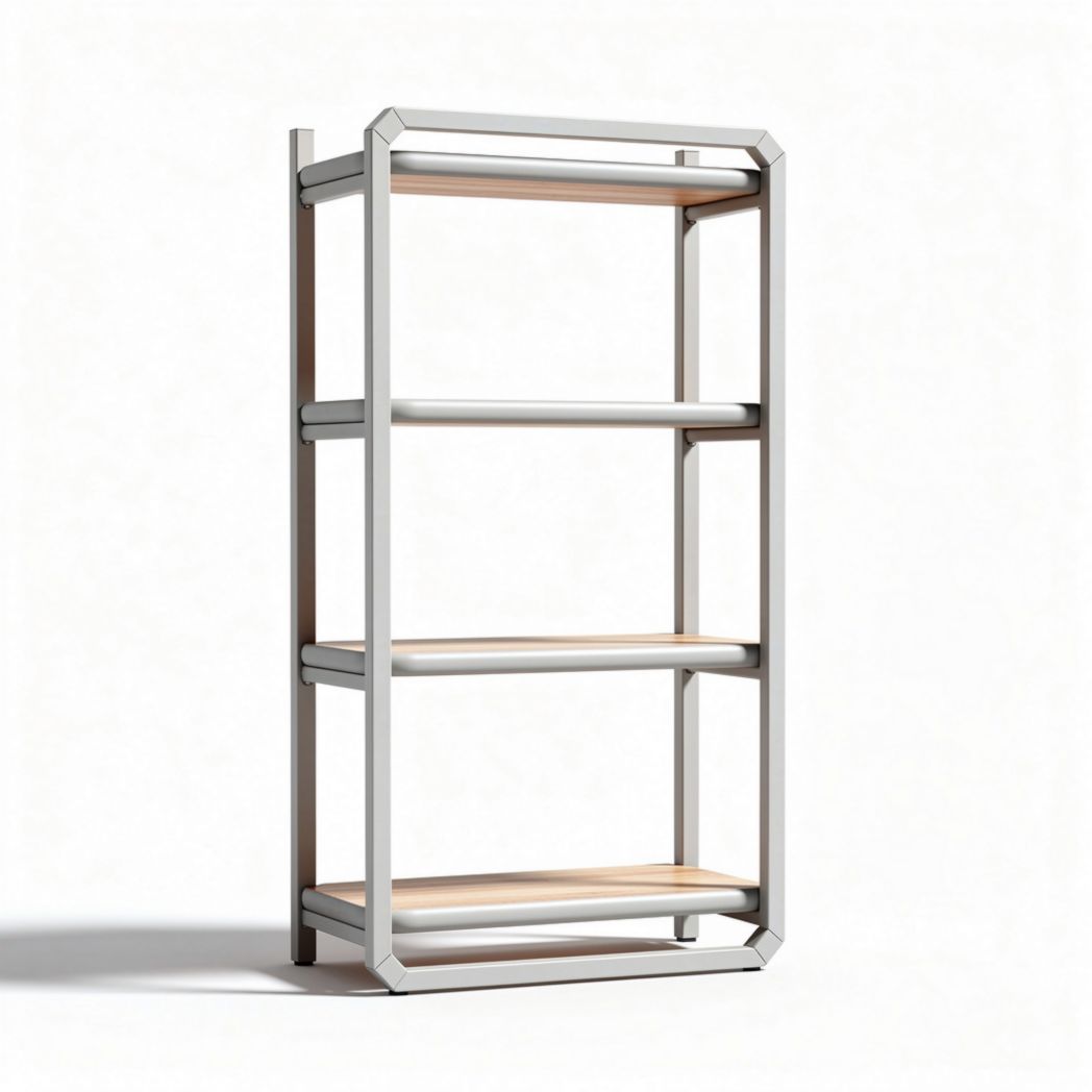 Open narrow rek van metaal en hout 80 x 40 x 150cm voor interieurgebruik