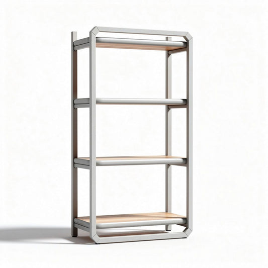 Open narrow rek van metaal en hout 80 x 40 x 150cm voor interieurgebruik