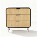 Houten dressoir met drie lades van 60 x 40 x 80cm in zwart en naturel