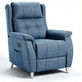 Blauwe relaxfauteuil met verstelbare rugleuning en opbergruimte 80 x 90 x 100cm